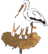 Tiersymbol Spielplatz Storch
