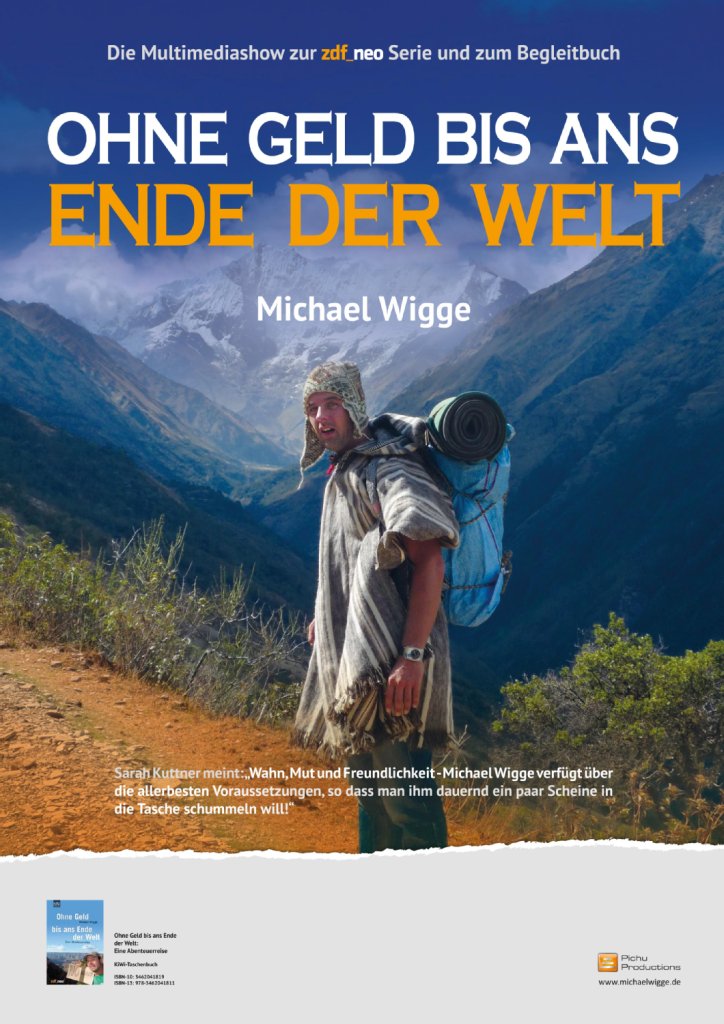 Plakat "Ohne Geld bis ans Ende der Welt"