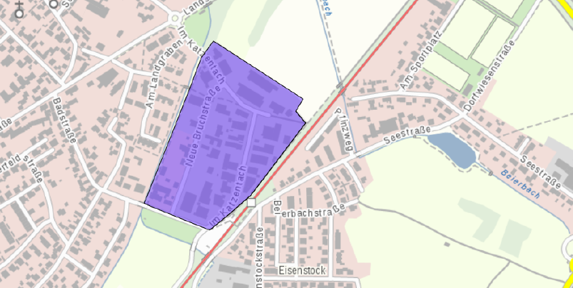 Kartenausschnitt Gewerbegebiet Im Katzentach